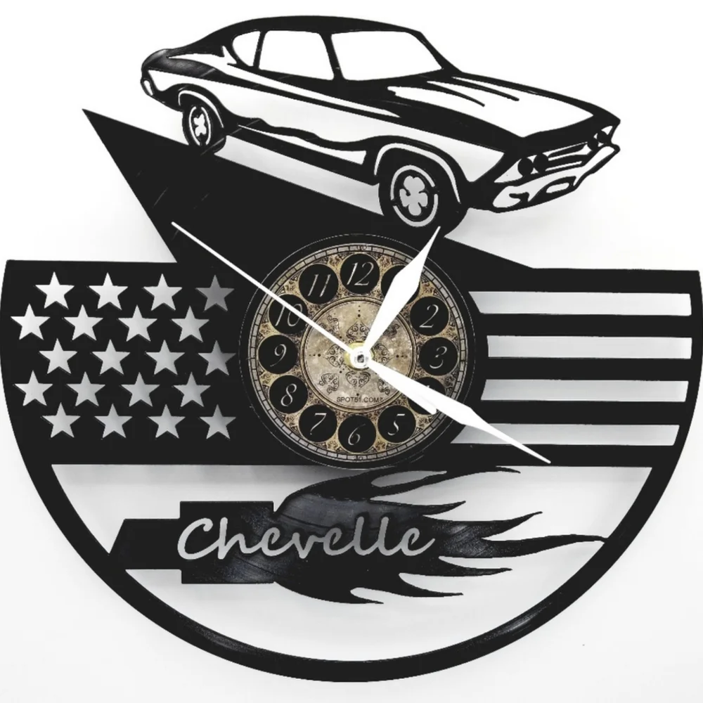 CHEVROLET CHEVELLE vinyl record clock